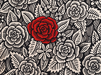 Valentines art card floral illustration ink love pattern pen rose valentines