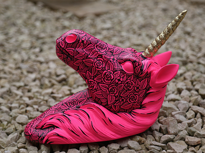 Jeremy art cute decor floral glitter illustration neon pink unicorn