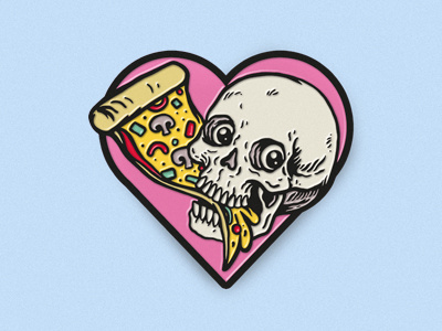 Pins cute drawing heart illustration love pin pins pizza skull