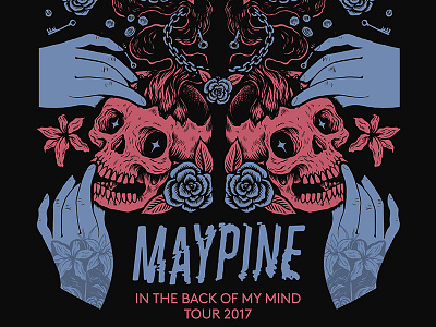 Maypine artwork band cd cover drawing ep illustration ink pen skull