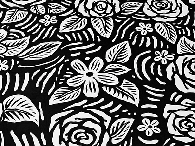 Ink art drawing floral flowers illustration poster rose