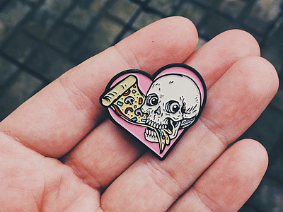 Pins! cute drawing illustration pin pins pizza skull