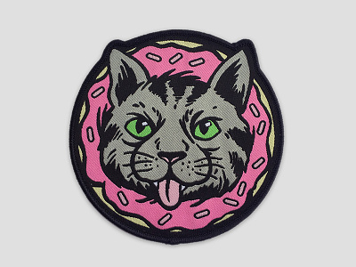 NFSco X Sam Dunn cat cute donut drawing food fries illustration patch pin pins pizza skull