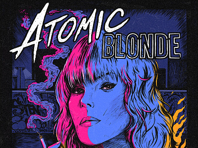Atomic Blonde action art atomic blonde draw drawing illustration movie poster