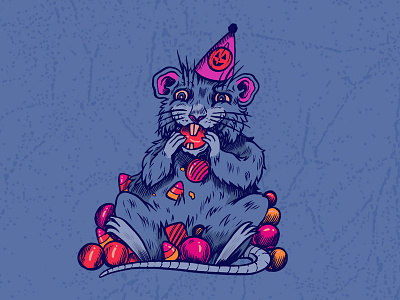 Sweets art autumn candy costume drawing halloween illustration rat spooky type typography weenzine