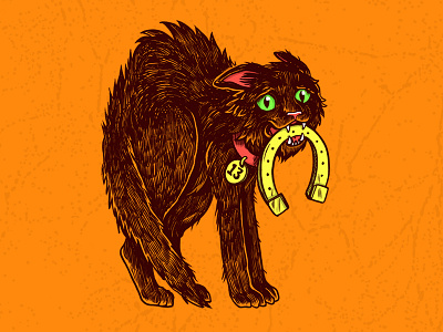Superstition art autumn cat costume drawing halloween illustration lucky spooky type typography weenzine