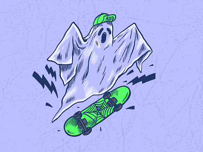 Phantom art ghost halloween phantom rad skate weenzine