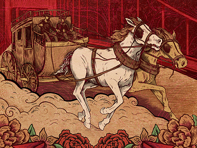 Jamestown Revival art drawing gig horse illustration poster western