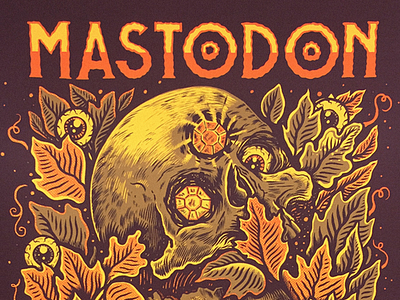 Mastodon Poster art autumn draw drawing gig illustration poster skull