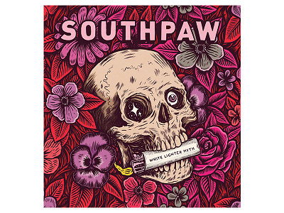 Southpaw art drawing floral flowers illustration rose skull southpaw