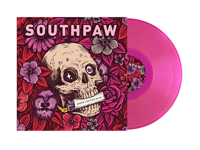Southpaw art floral record skull vinyl