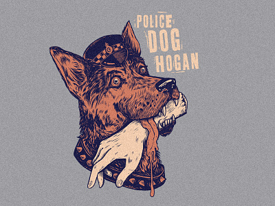 Police Dog Hogan art dog draw drawing illustration ink tshirt