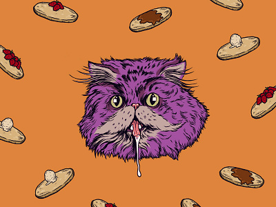 Mmmmm art cat drawing illustration pancakes