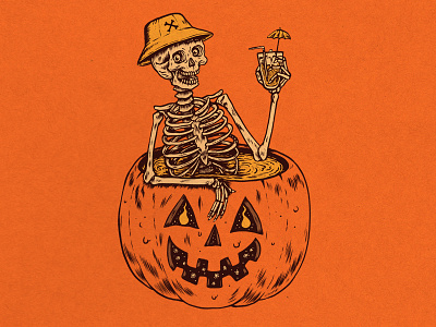WEENZINE chill chilling halloween illustration pumpkin skeleton summer vibes zine