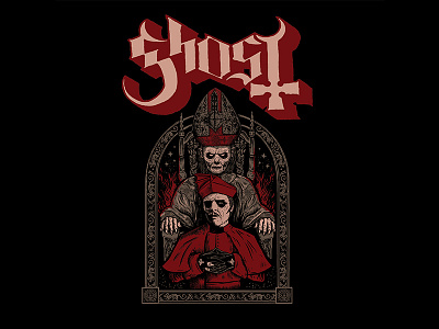 Ghost band cardinal drawing ghost illustration tshirt