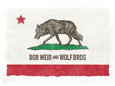 Bob Weir And Wolf Bros art band design flag illustration logo wolf