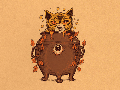 WEENZINE V cat cauldron cute halloween illustration spooky witch zine