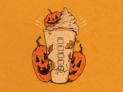 WEENZINE V art drawing drawing challenge halloween illustration latte art october psl pumpkin spooky