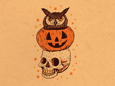 WEENZINE V art cute drawing drawing ink illustration owl pen and ink pumpkin skull spooky
