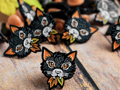 Cat Pin art cat cute drawing halloween illustration pin pin design pins