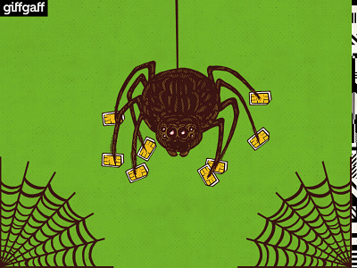 giffgaff animation cobwebs cute cute art drawing halloween illustration spider spider web spooky