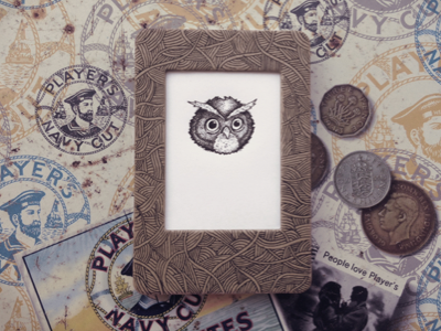 Final frame! cute framed illustration mini owl tiny