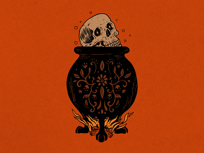 WEENZINE VI art cauldron drawing drawing ink halloween design illustration pen and ink skull weenzine