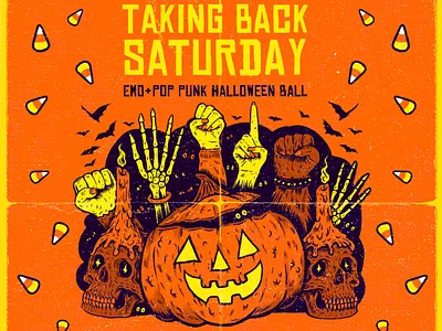 Taking Back Saturday art drawing halloween illustration pen and ink pumkin