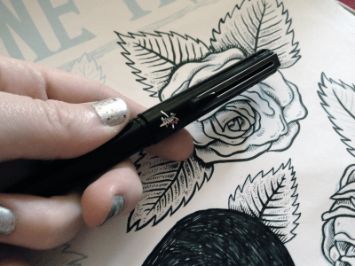 Brush art brush illustration ink line paper pen rose tattoo traditional