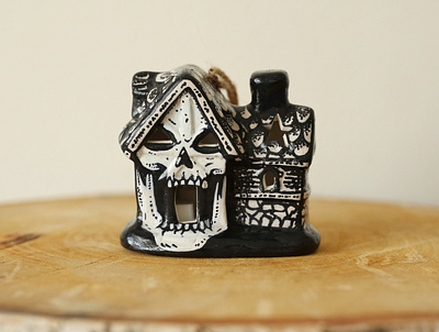 Haunted House Bauble art bauble christmas drawing halloween haunted house ink pen and ink sam dunn xmas