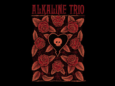 III alkaline band heart leaves shirt skull trio