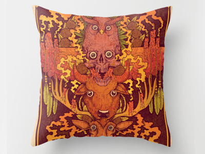 Society6 antlers cattle cow deer fire owl roses skull smoke tattoo totem