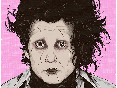 Edward Scissorhands drawing edward scissorhands film film poster movie movie art movie poster portrait sam dunn