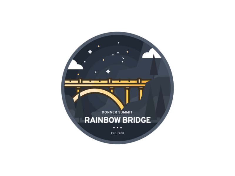 Rainbow Bridge + motion rainbow bridge motion rainbow donner summit bridge badge