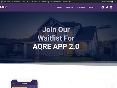 AQRE aqre elementor pro landing page design webdesign website design wordpress wordpress design