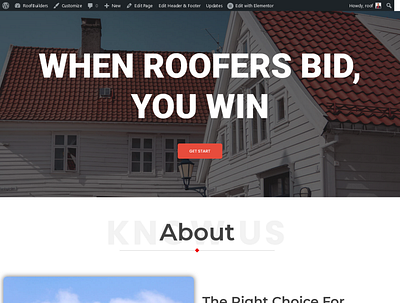 RoofBuilders elementor pro landing page design webdesign website design wordpress wordpress design