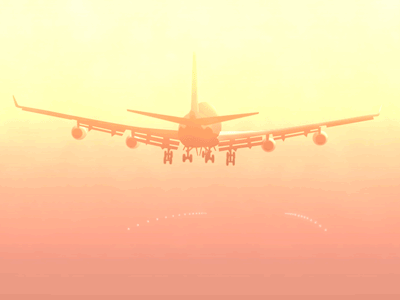 747 Landing loop after effects airplane animation illustrator morning motion