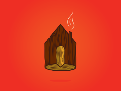 The Log Shed illustration logo