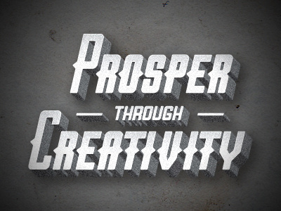 Prosper Through Creativity typography