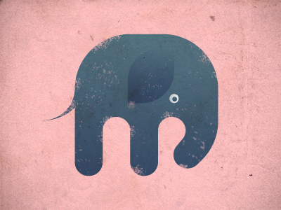 M Elephant illustration typography