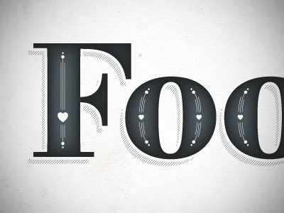 Love Food embellishment typography