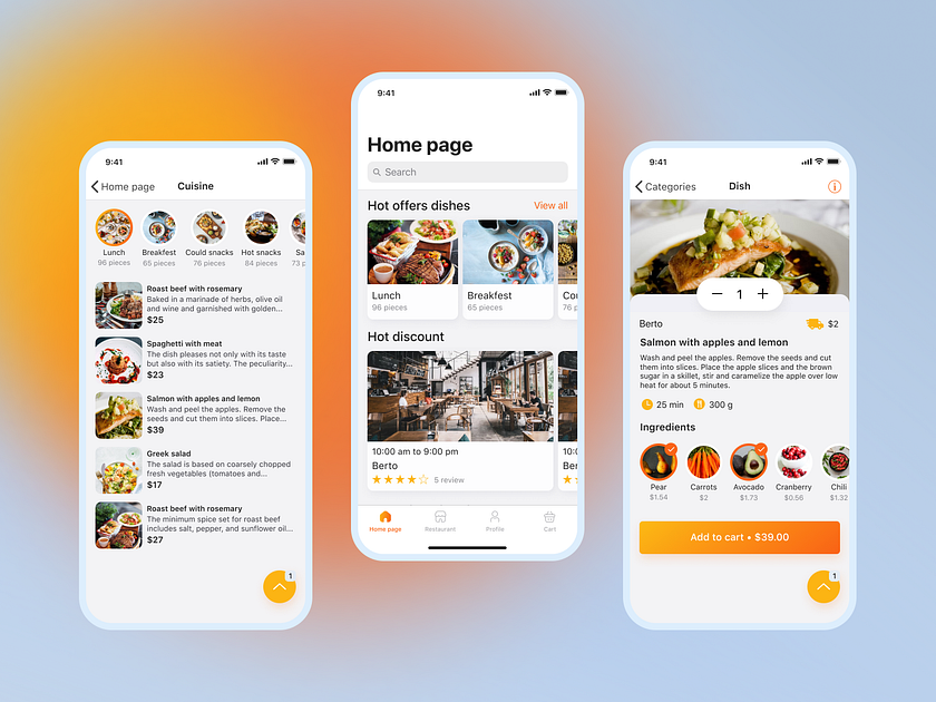 UI/UX Design for GoodFood app by Kate Kanaieva for EVNE Developers on ...