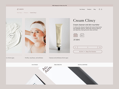 Luxury skin care products and services store aftereffect animation beauty care clean cosmetics design e commerce elegant figma luxury minimalistic natural organic services store style ui ux women