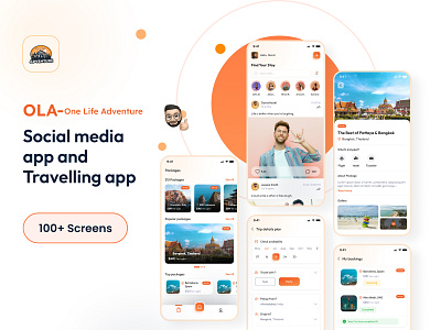 Social media and travelling app concept