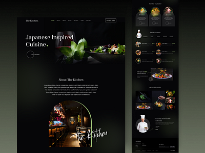Restaurant behance booking branding chefs darktheme designinspiration dribbble food glassmorphisam japanese landingpage pos restaurant ui uiux userexperience userinterface ux webdesign webpage