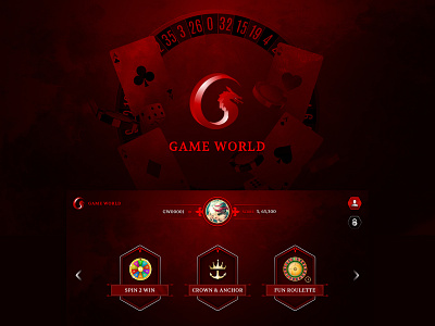 Game World - UI/UX branding casino fungames gambling game roulette ui ux visual design wheel games