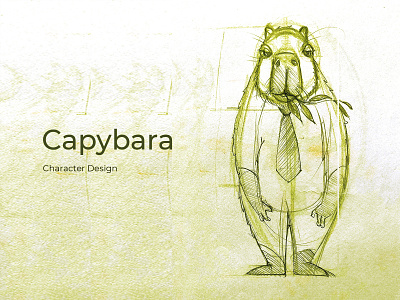 Capybara - Character Design artwork capybara character design concept art illustration sketching