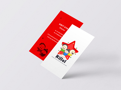 Killol logo and branding business card characters kids play school