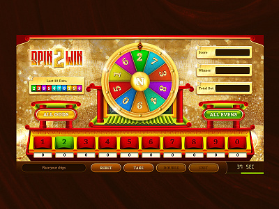 Spin 2 Win - Game UI Design casino creative game art game design roulette