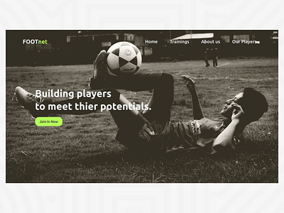 Football Academy Landing Page clean company concept design football football training game landing page marketing sports ui user experience ux web website
